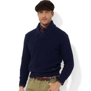 —SALE— POLO BY RALPH LAUREN SHAWL COLLAR NECK SWEATER